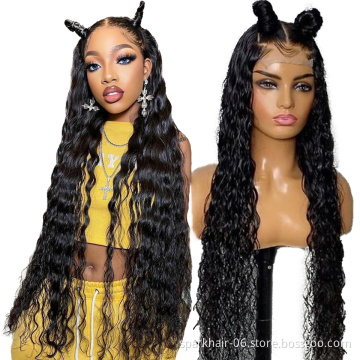 Unprocessed Brazilian Human Hair HD Lace Wig OEM Vendors Water Wave Virgin Cuticle Aligned Full Swiss Lace 100% Human Hair Wig